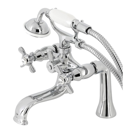 Kingston Brass KS248C Deck Mount Clawfoot Tub Faucet with Hand Shower, Polished Chrome KS248C